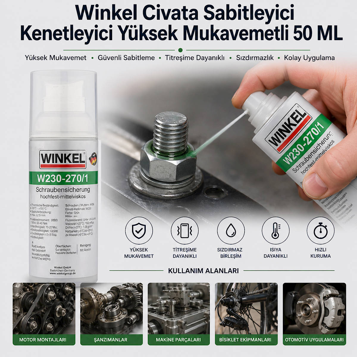Winkel Civata Sabitleyici Kenetleyici Y�ksek Mukavemetli 50 ML