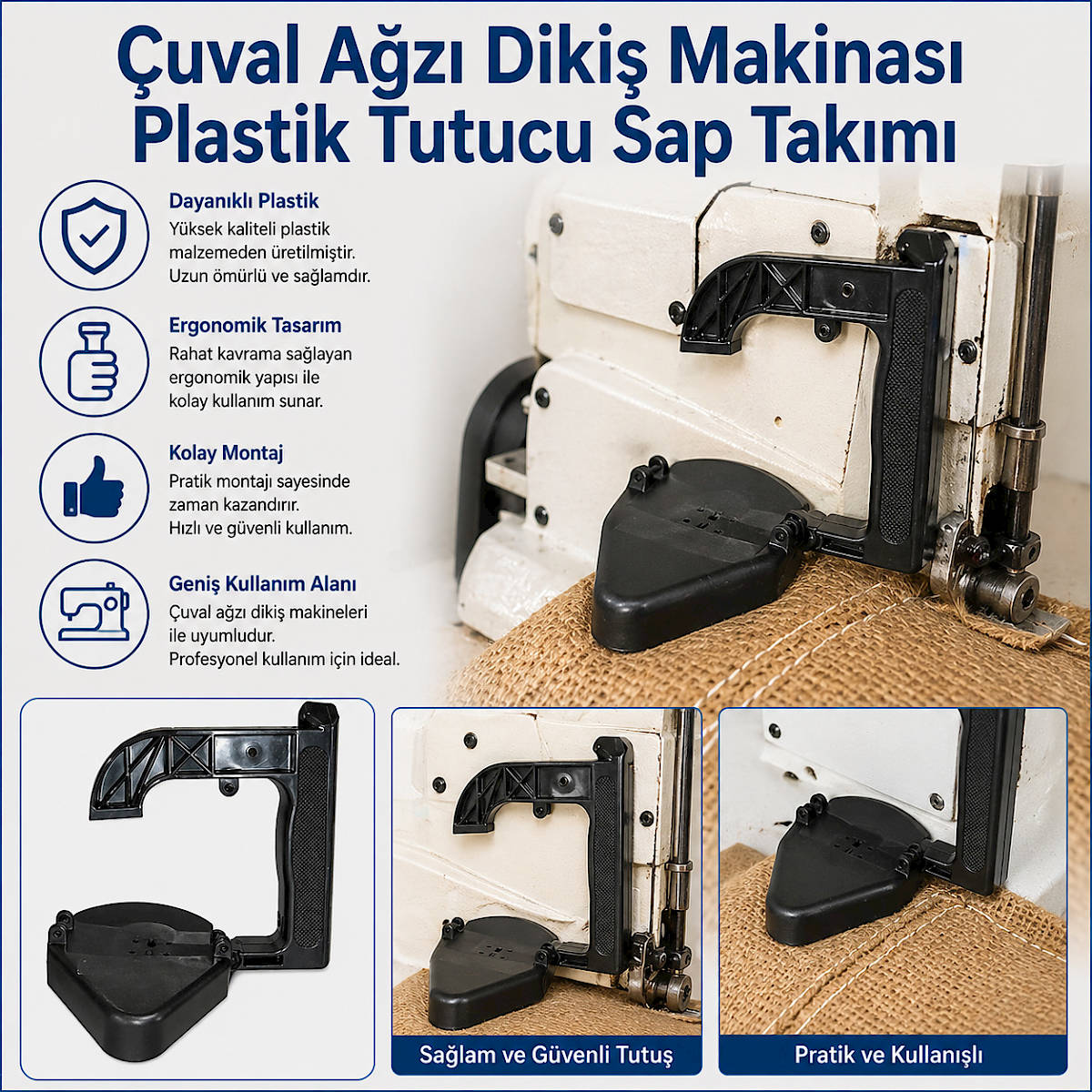 �uval A�z� Diki� Makinas� Plastik Tutucu Sap Tak�m�