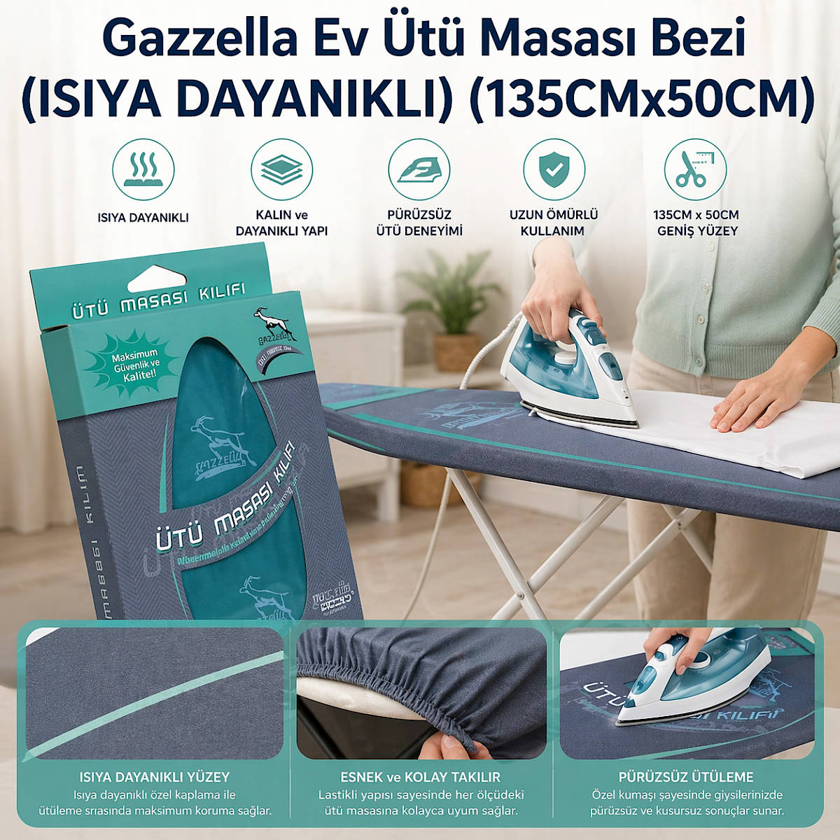 Gazzella Ev �t� Masas� Bezi (ISIYA DAYANIKLI) (135CMx50CM)