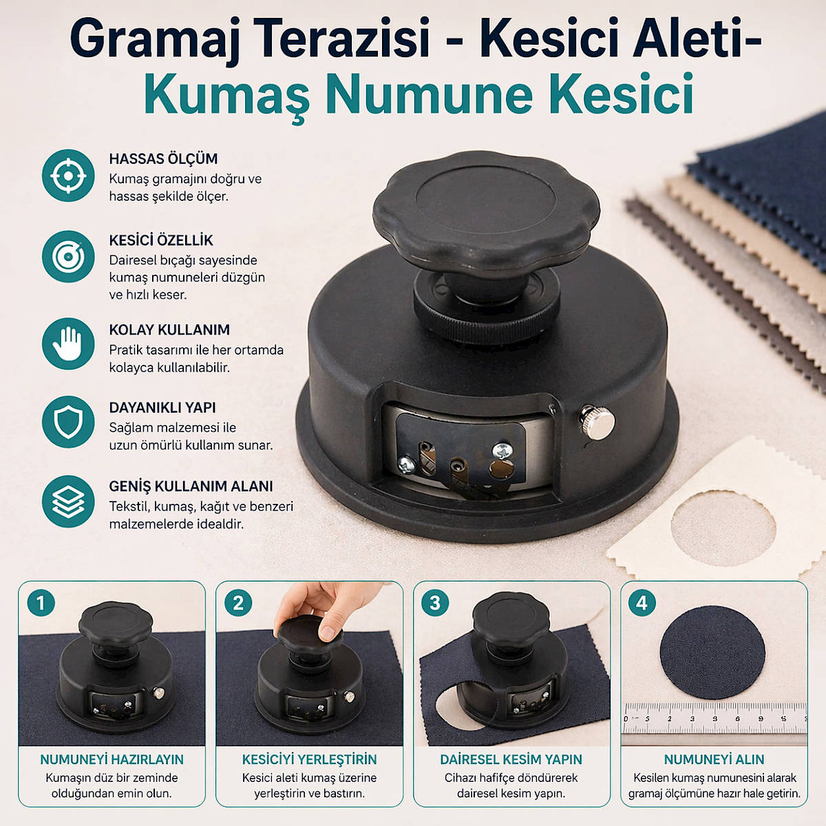 Gramaj Terazisi - Kesici Aleti-Kuma� Numune Kesici