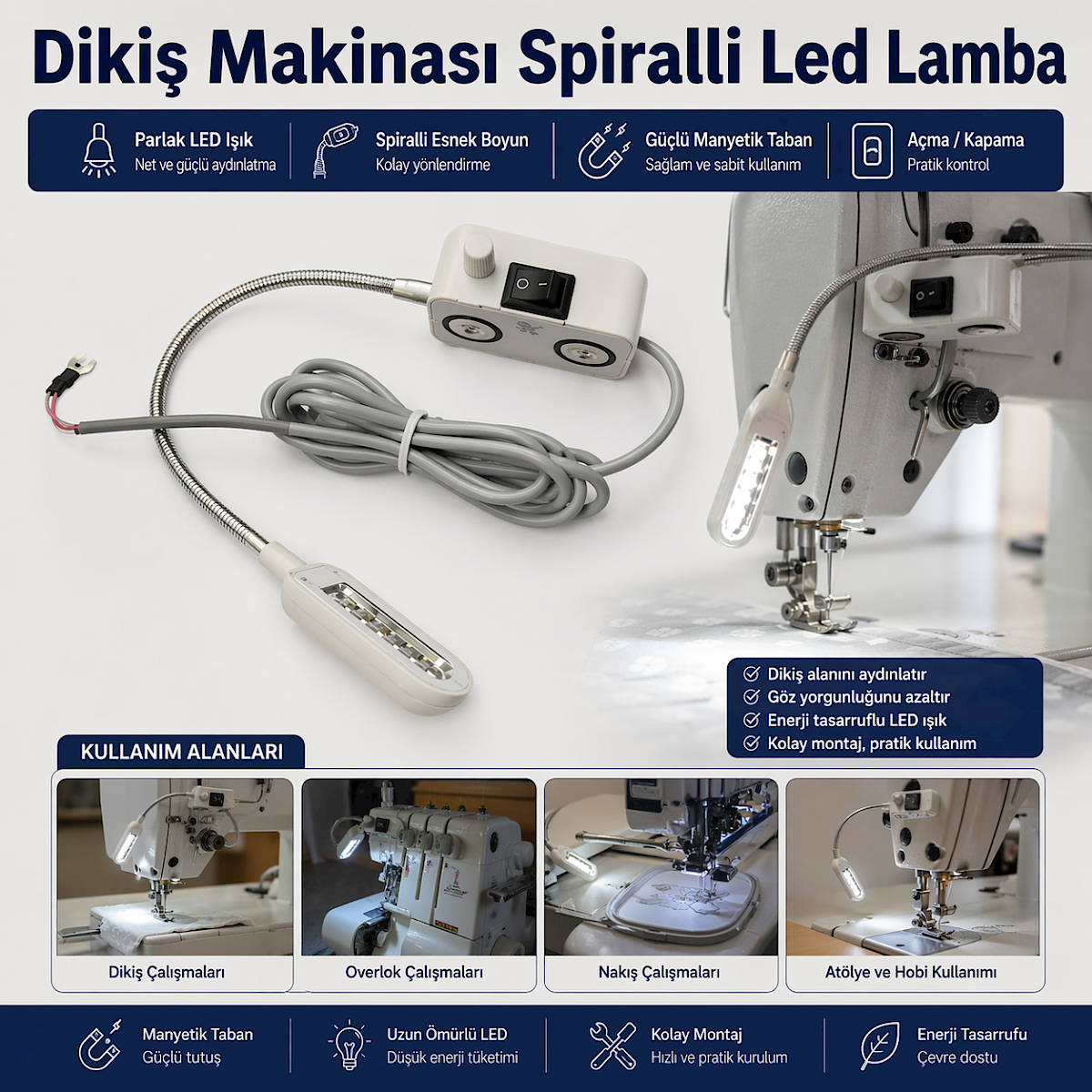 Diki� Makinas� Spiralli Led Lamba