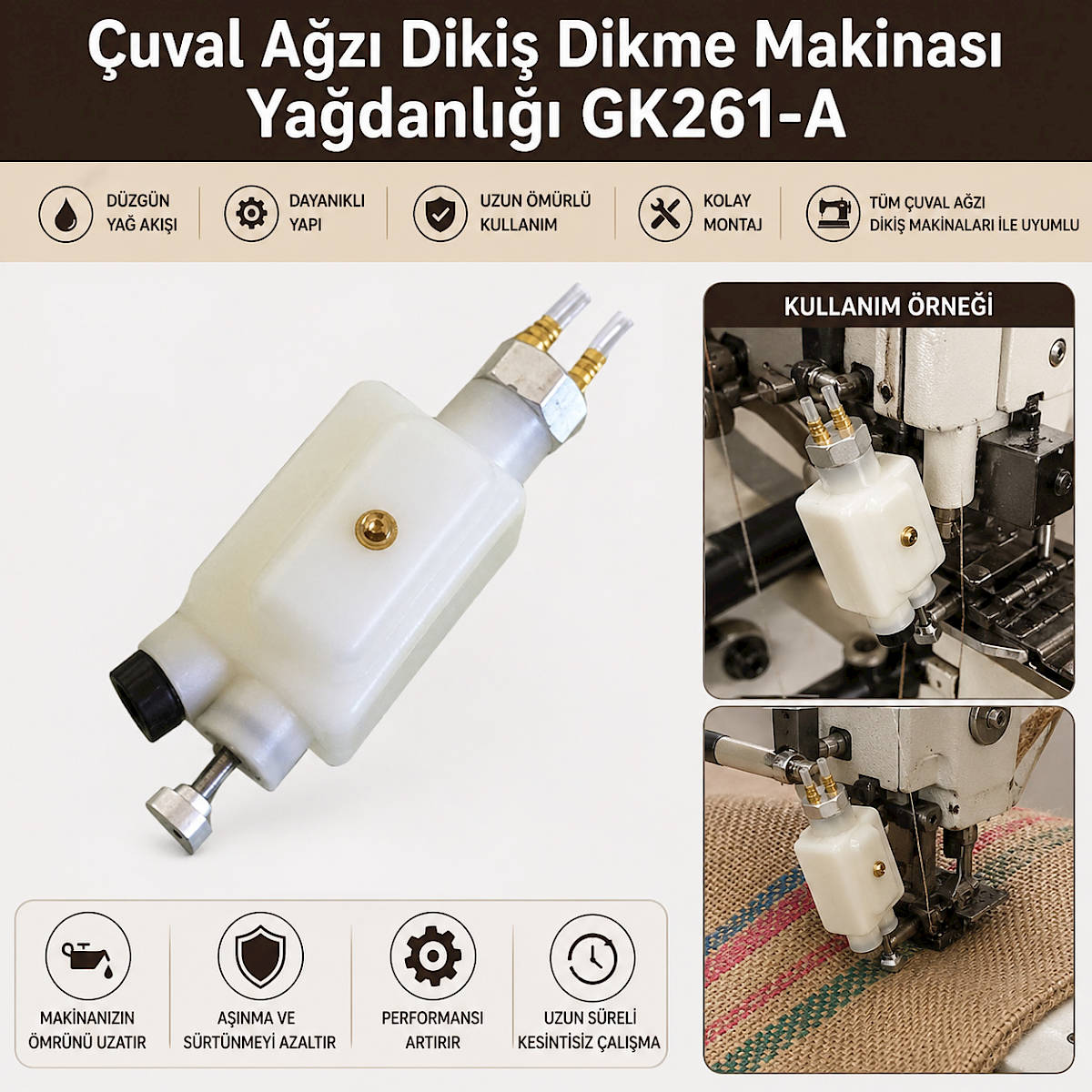 Çuval Ağzı Dikiş Dikme Makinası Yağdanlığı GK261-A