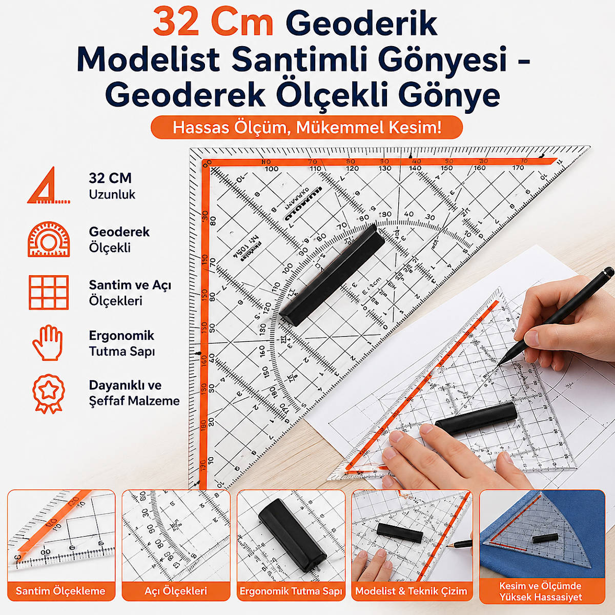 32 Cm Geoderik Modelist Santimli G�nyesi - Geoderek �l�ekli G�nye