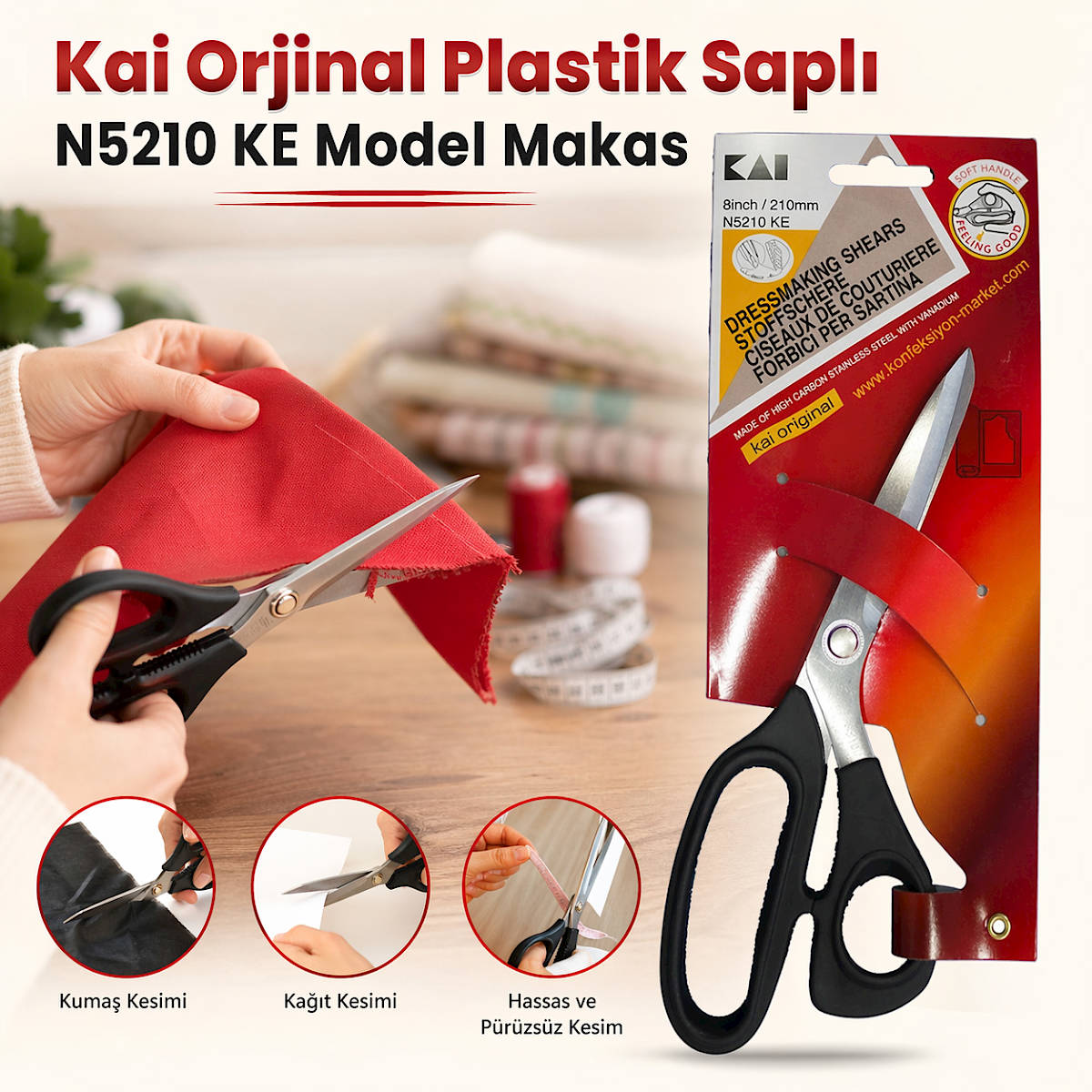Kai Orjinal Plastik Sapl� N5210 KE Model Makas