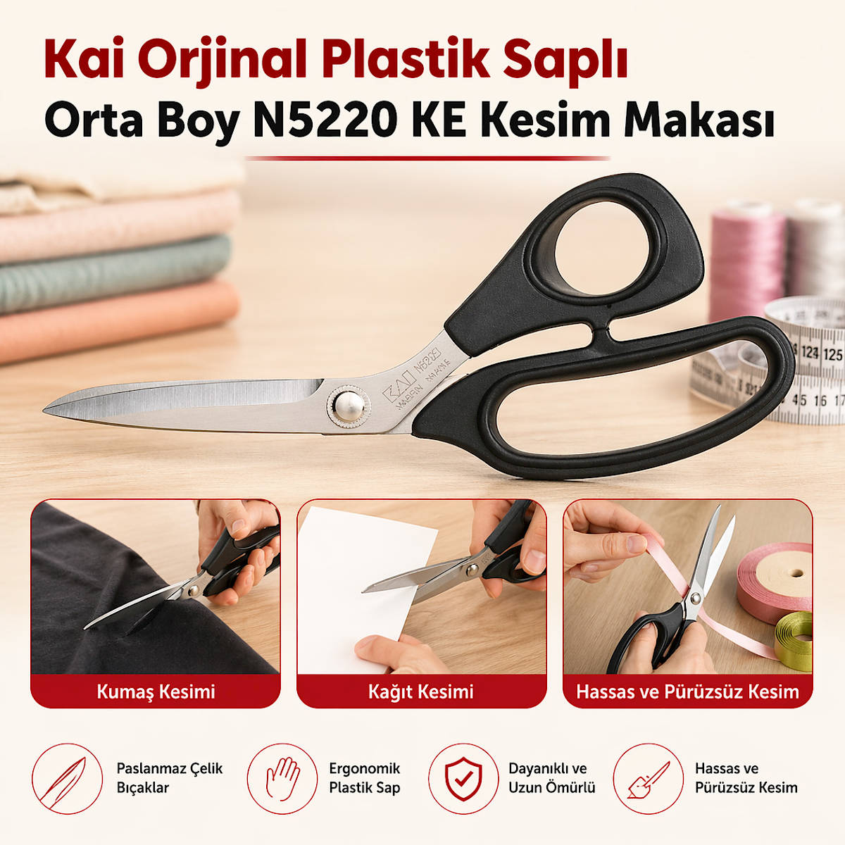 Kai Orjinal Plastik Sapl� Orta Boy N5220 KE Kesim Makas�