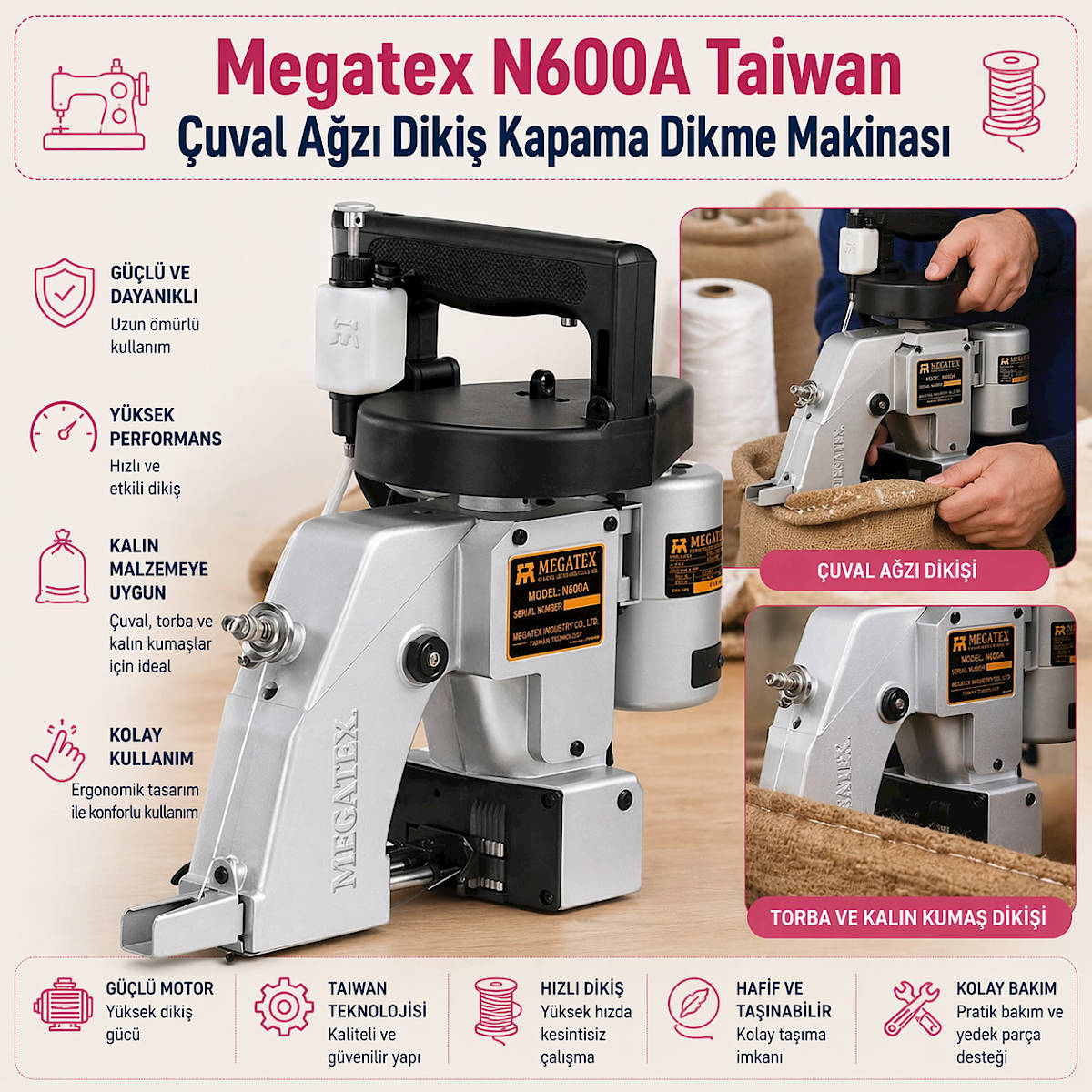 Megatex �uval a�z� diki� makinas�