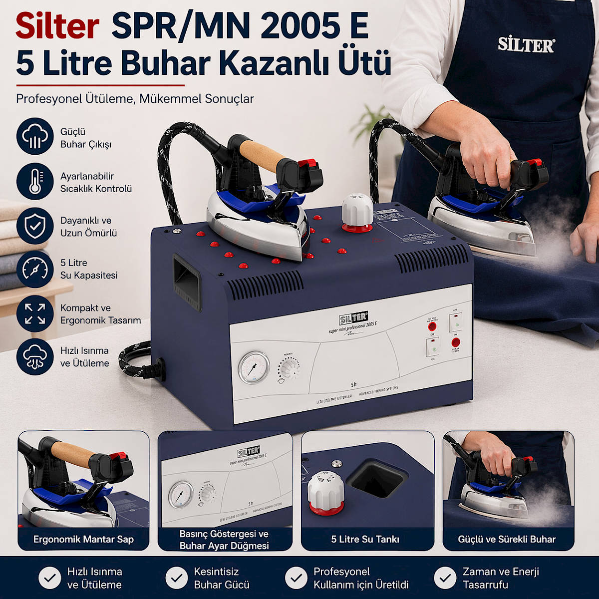 Silter SPR/MN 2005 E 5 Litre Buhar Kazanl� �t�