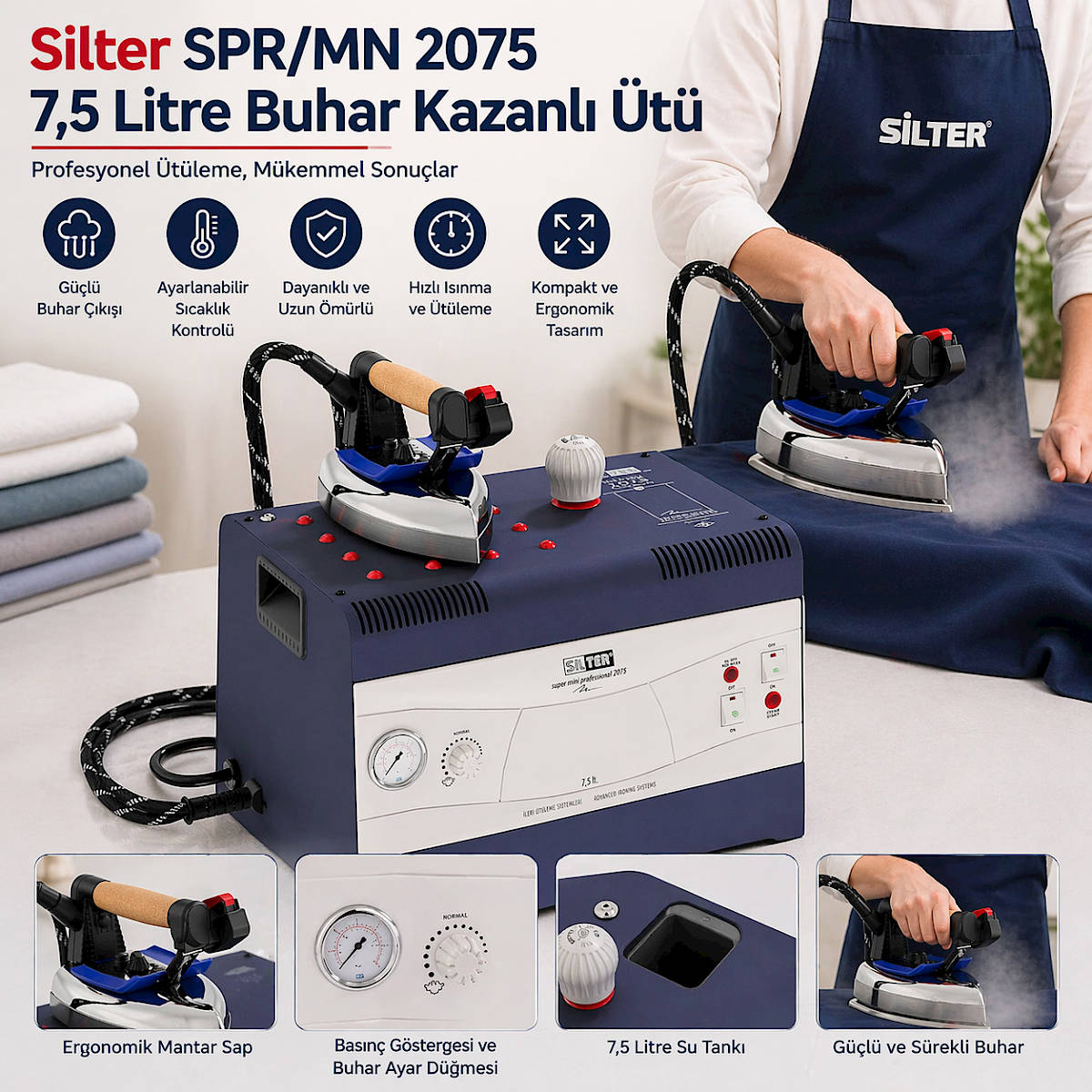Silter SPR/MN 2075 7,5 Litre Buhar Kazanl� �t�