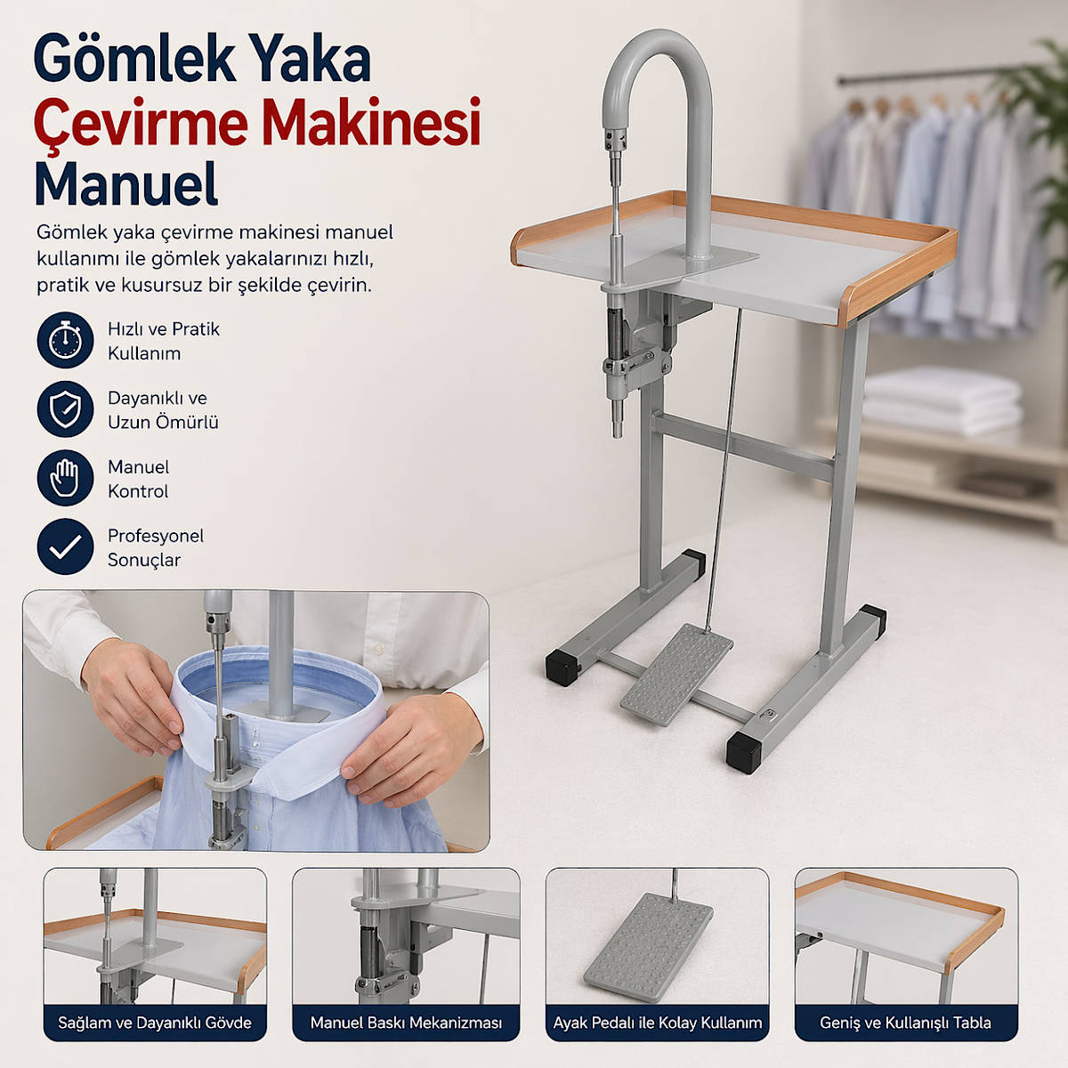 G�mlek Yaka �evirme Makinesi Manuel