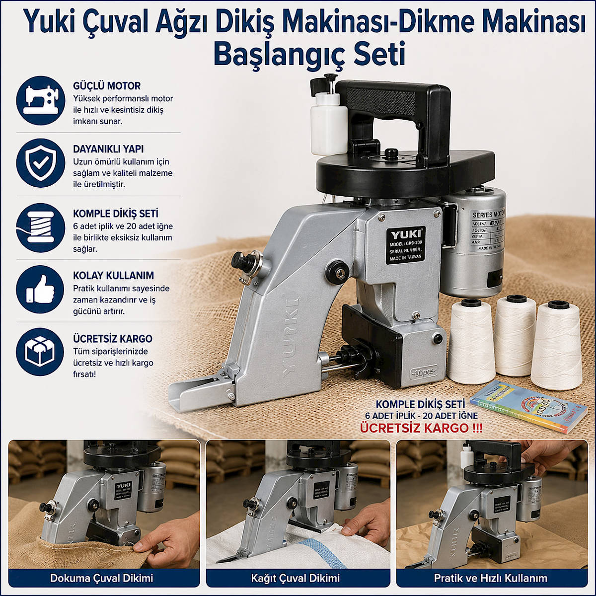Yuki �uval A�z� Diki� Makinas�-Dikme Makinas� Ba�lang�� Seti