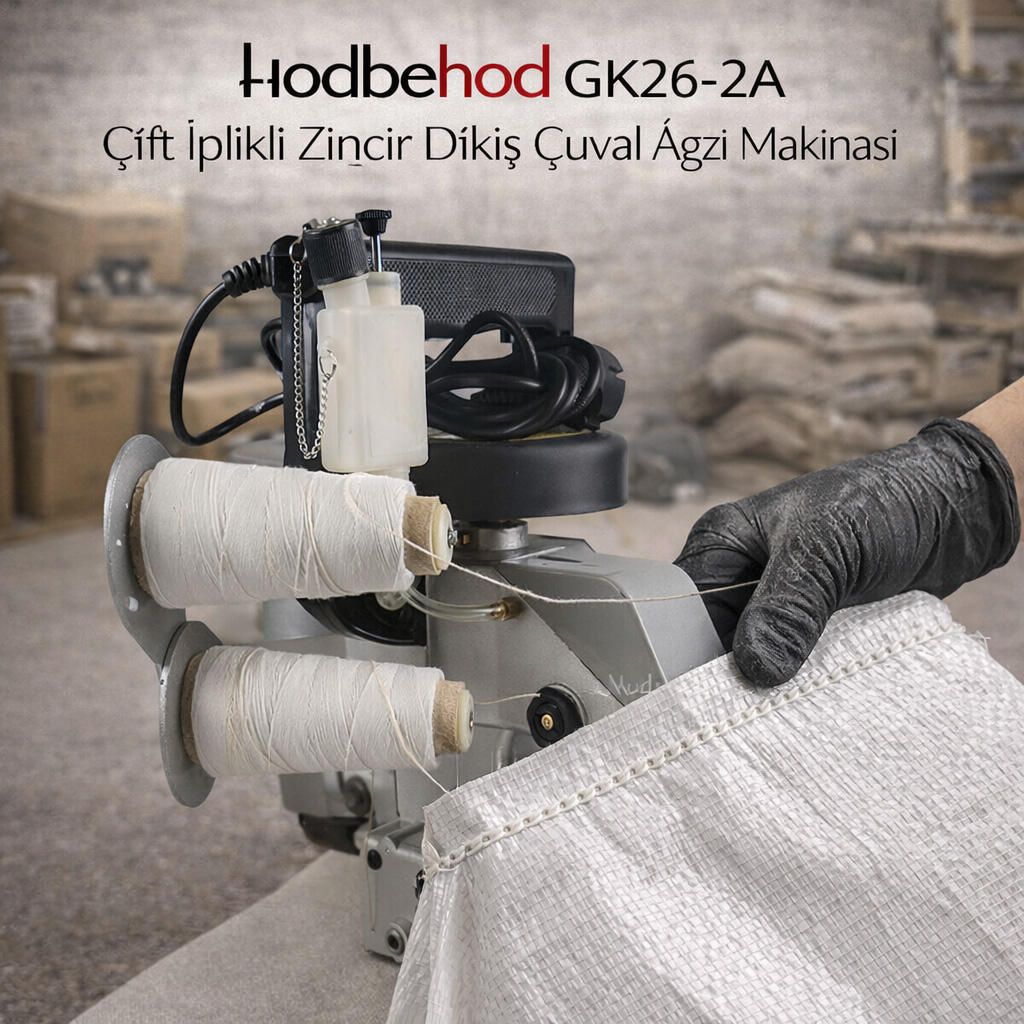 Hodbehod GK26-2A Çift İplikli Zincir Dikiş Çuval Ağzı Makinası