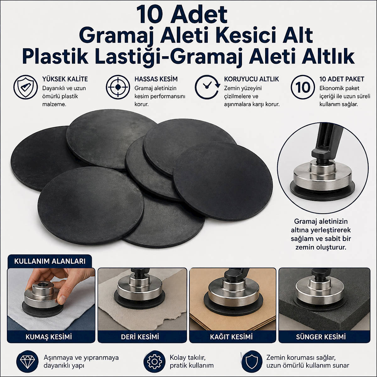 10 Adet Gramaj Aleti Kesici Alt Plastik Lasti�i-Gramaj Aleti Altl�k