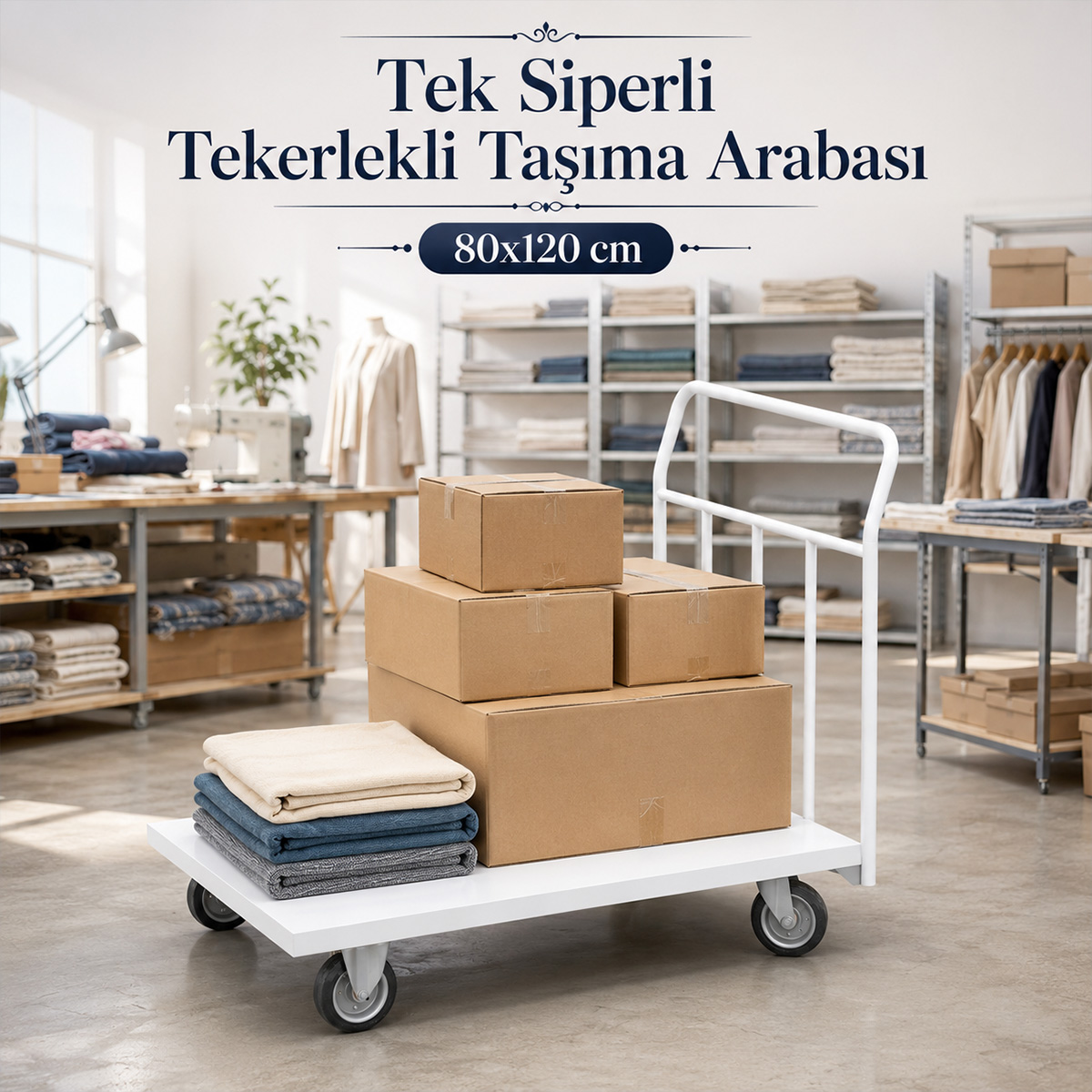 80x120 cm Tek Siperli Tekerlekli Ta��ma Arabas�