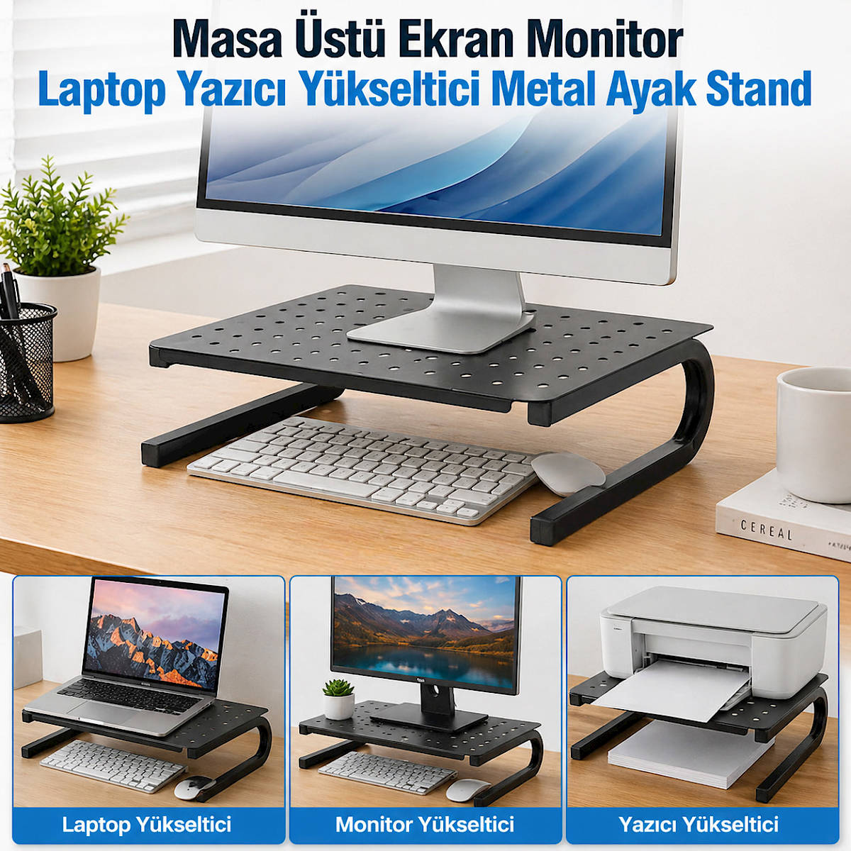 Masa �st� Ekran Monitor TV Laptop  Yaz�c� Y�kseltici   Metal Ayakl� Stand