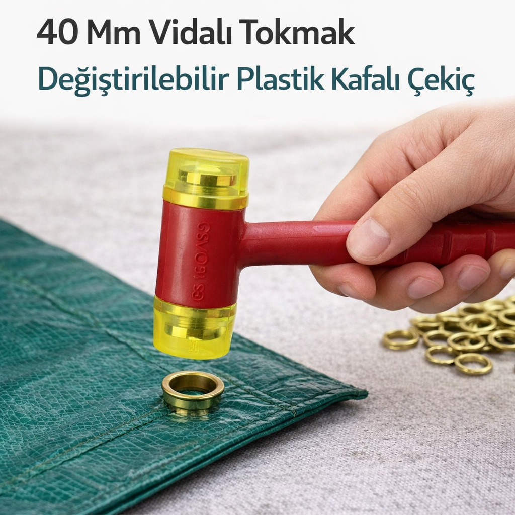 40 Mm Vidal� Tokmak De�i�tirilebilir Plastik Kafal� �eki�