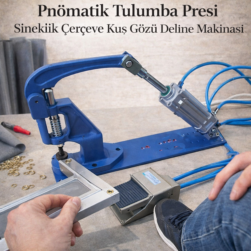 Pn�matik Tulumba Presi Sineklik �er�eve Ku� G�z� Delme Makinas�