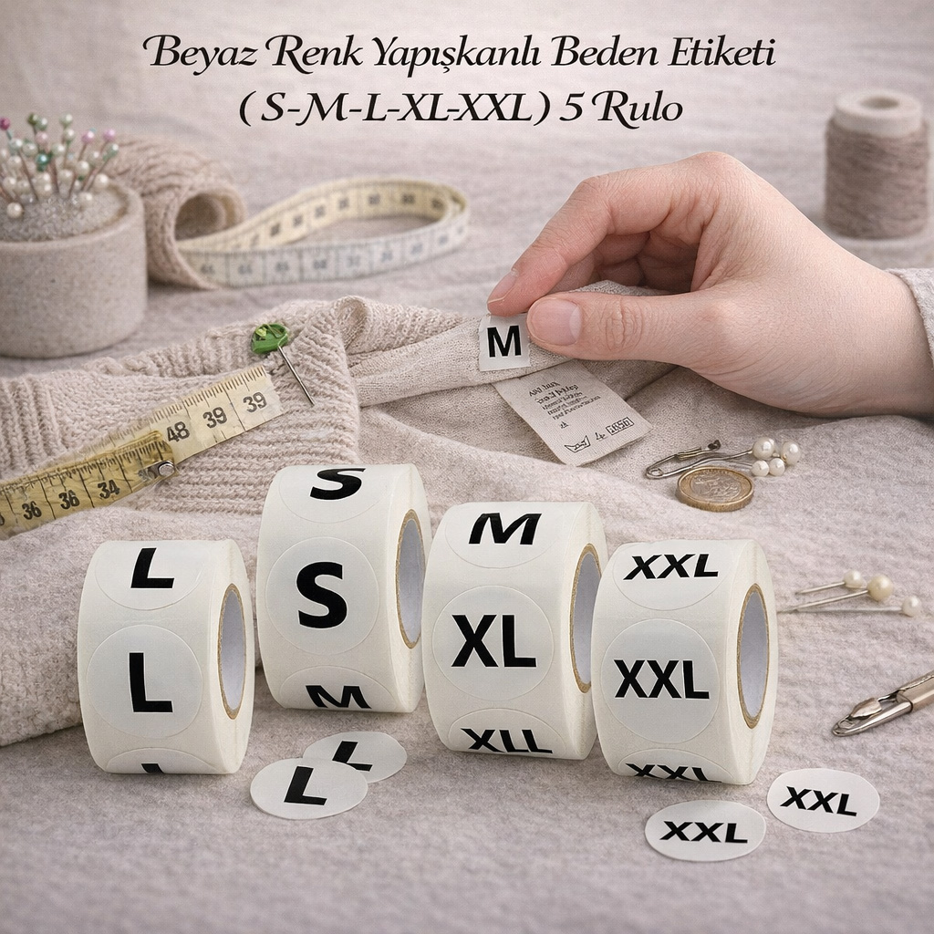 Beyaz Renk Yap��kanl� Beden Etiketi