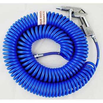 Kompresr Spiral 15 Metre Hava Hortumu ve Tabancas