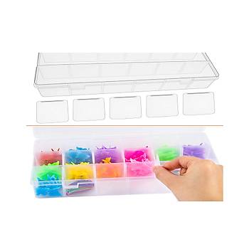15 Blmeli Ayarlanabilir Organizer Plastik Kutu 50 Adet