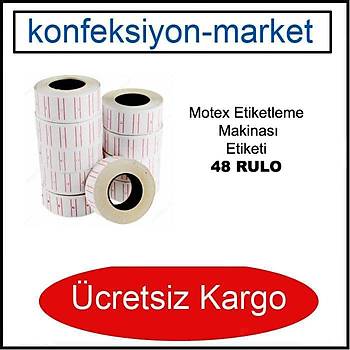 Motex MX5500 Etiketleme Makinas Etiketi Metosu ( 48 Rulo ) (21mmx12mm)