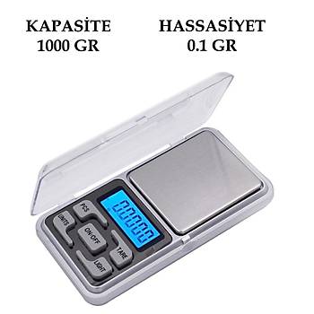 Dijital Hassas Elektronik Tanabilir Cep Terazi Tart 1000gr 0.1