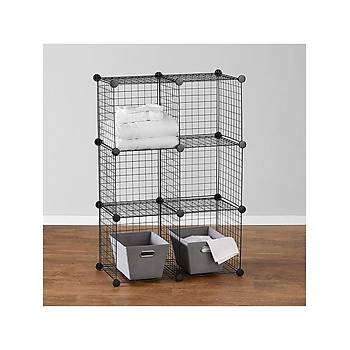 6 Blmeli Portatif ok Amal Metal Tel Dolap Raf Organizer