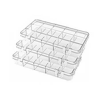 15 Blmeli Ayarlanabilir Organizer Plastik Kutu 50 Adet