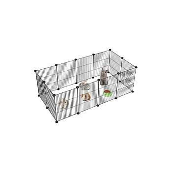 Evcil Küçük Hayvan Kedi Köpek Kuş Evi Kafesi Oyun Parkı Portatif Taşınabilir Metal Tel 12 Panel