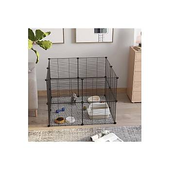 16 Panel Evcil Kk Hayvan Kedi Kpek Ku Evi Kafesi Oyun Park Portatif Tanabilir Metal Tel