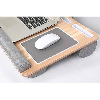 Portatif Laptop Sehpası Tablet Bölmeli Yastıklı Notebook Masası