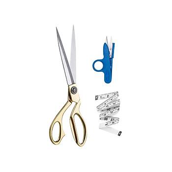 Profesyonel Metal Terzi Makas Altn Renkli Byk Boy 26 cm