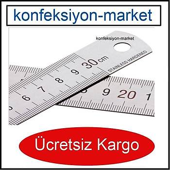 50cm ift Tarafl Paslanmaz elik Metal Cetvel