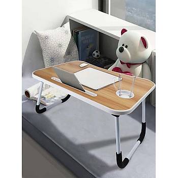 Bambu Renk Yatak Koltuk st Portatif Laptop Sehpas