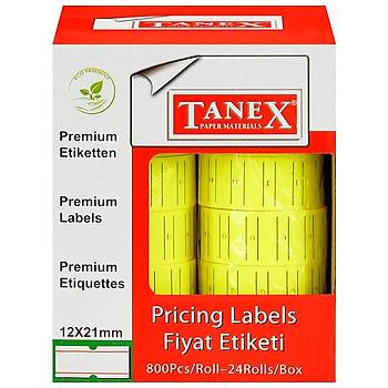 Tanex Motex Fiyat Etiketleme Makinası Sarı Floresan Renk Etiketi
