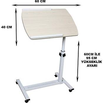 Tekerlekli Eim Ykseklik Ayarl Bilgisayar Laptop Sehpas