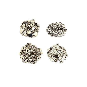 100 Set Paslanmaz 12.5mm Metal t t ve Manuel akm Kiti Saklama Kutulu