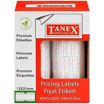 Tanex Motex Fiyat Etiketleme Makinasý Beyaz Çizgili Renk Etiketi