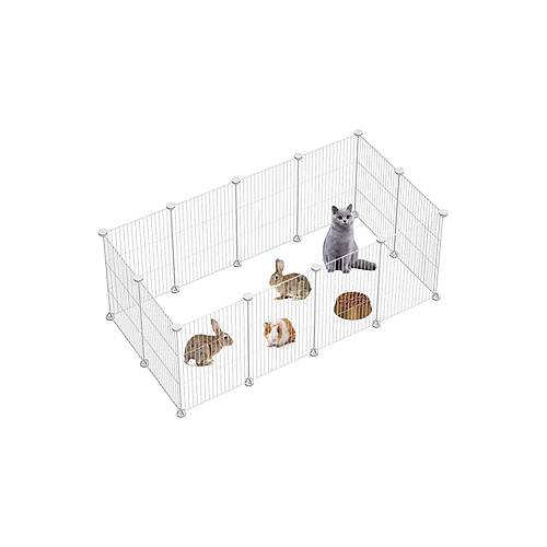 Hodbehod 12 Panel Metal Beyaz Renk Evcil Kk Hayvan Kedi Kpek Ku Evi Kafesi Oyun Park