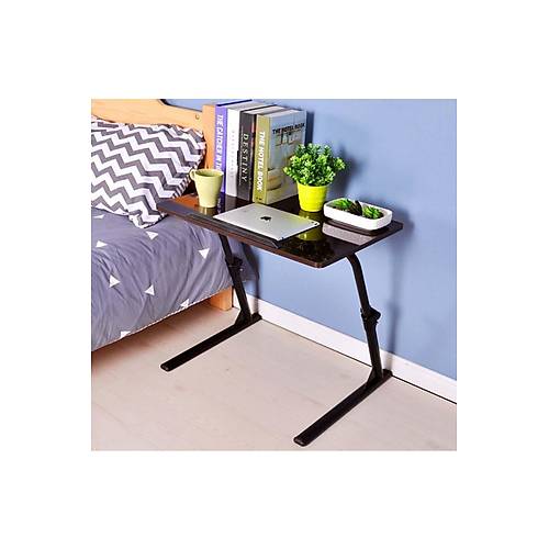 Eim Ykseklik Ayarl Katlanr Yatak st Koltuk Kenar ok Amal Sehpas Masa 40CMX60CMX67CM-BLACK