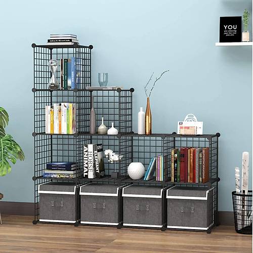 12 Blmeli Metal Tel Portatif Modler Oyuncak Dolab ok Amal Dzenleyici Raf