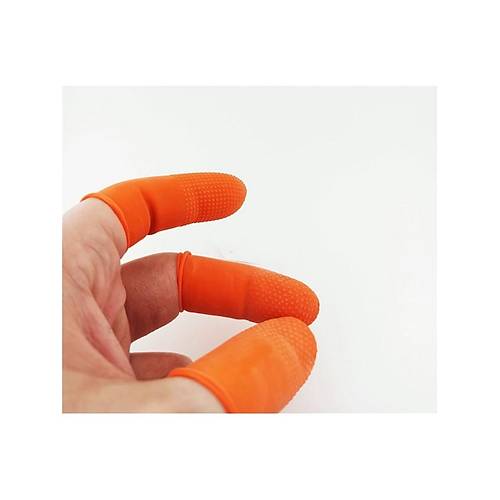 48 Adet Kal�n Kau�uk Kayd�rmaz Y�ksek Dayan�kl� Parmakl�k Medium Turuncu