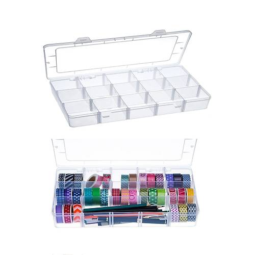 15 Blmeli Ayarlanabilir Organizer Plastik Kutu