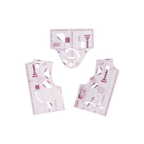 7�li Mini Moda Cetveli Seti � Kuma� Tasar�m�, Konfeksiyon ve Prototip �izim �ablonu