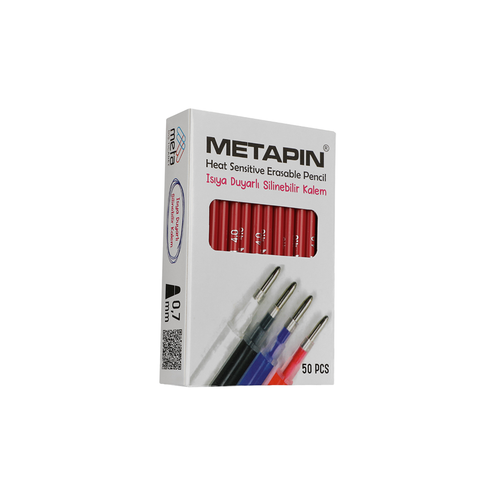 Metapin Is� ile Silinebilen U�an Refill Kalem ��i K�rm�z� (0.7 mm) - 50 Adet