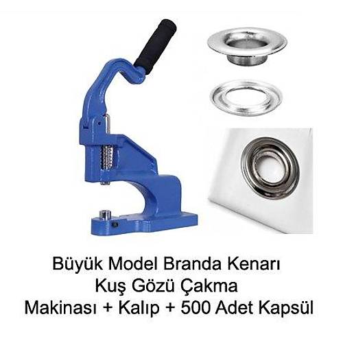 Branda Kenar Orta Boy Tulumba El Presi 24 No Ku Gz akma Makinas + 500 Adet Kapsl
