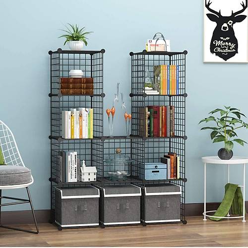 12 Blmeli Metal Tel Portatif Modler Oyuncak Dolab ok Amal Dzenleyici Raf