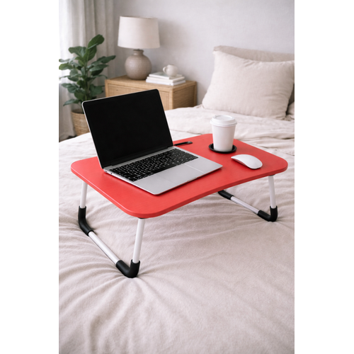 Portatif Atlantik K�rm�z� Renk Laptop Sehpas� Katlanabilir �al��ma Masas� Kahvalt� Masas�