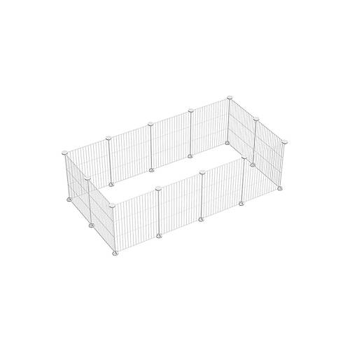 Hodbehod 12 Panel Metal Beyaz Renk Evcil Kk Hayvan Kedi Kpek Ku Evi Kafesi Oyun Park