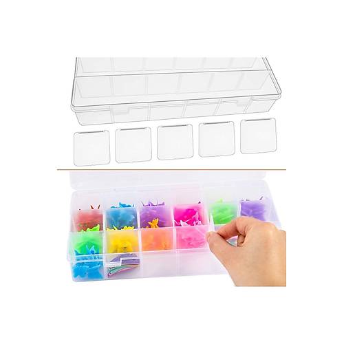 15 Blmeli Ayarlanabilir Organizer Plastik Kutu