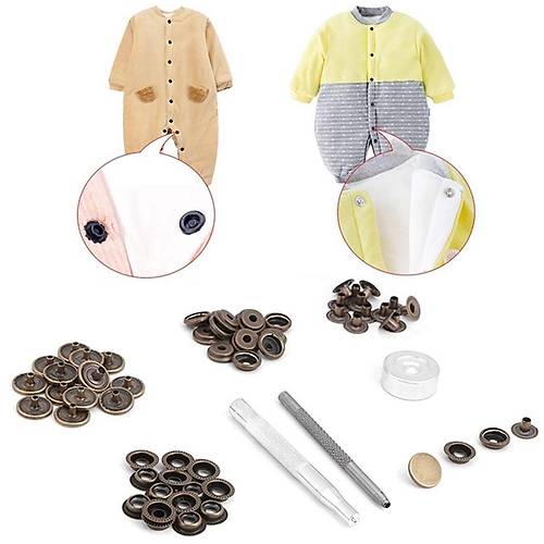 120 Set Kark Renkli 12.5 MM Metal t t ve Saklama Kutusu